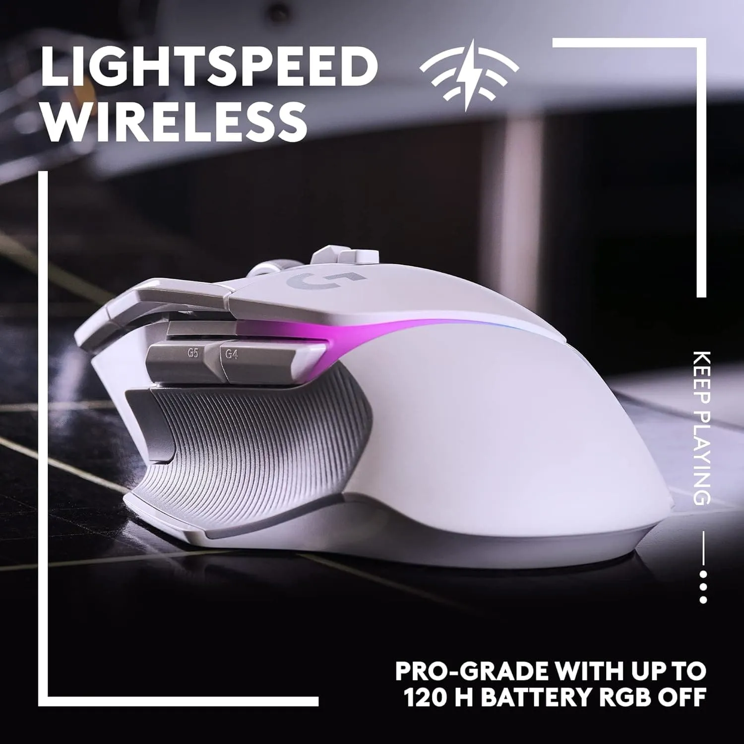 Logitech G502 X PLUS LIGHTSPEED Wireless RGB Gaming Mouse - LIGHTFORCE Hybrid Switches, HERO 25K Sensor, LIGHTSYNC RGB, PC & macOS/Windows Compatible - White