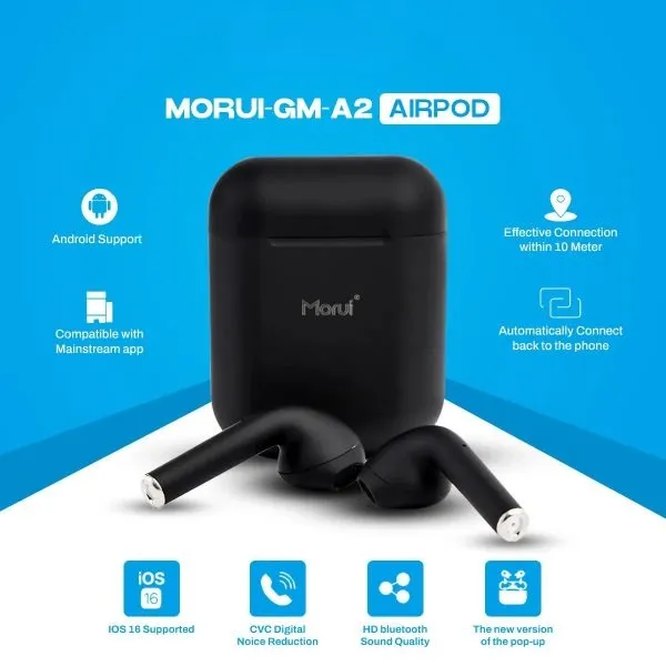 Morui A2 Wireless Earbuds With Enc Noise Cancellation For Clear Sound Random Color