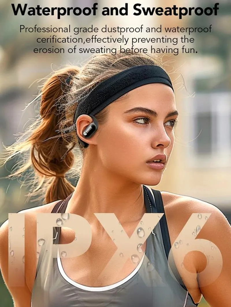 OSKULL OWS Open Ear Wireless Bluetooth Earbuds,Ipx5 Waterproof Sports Headphones with Built-In Microphone,Premium HIFI Sound Quality