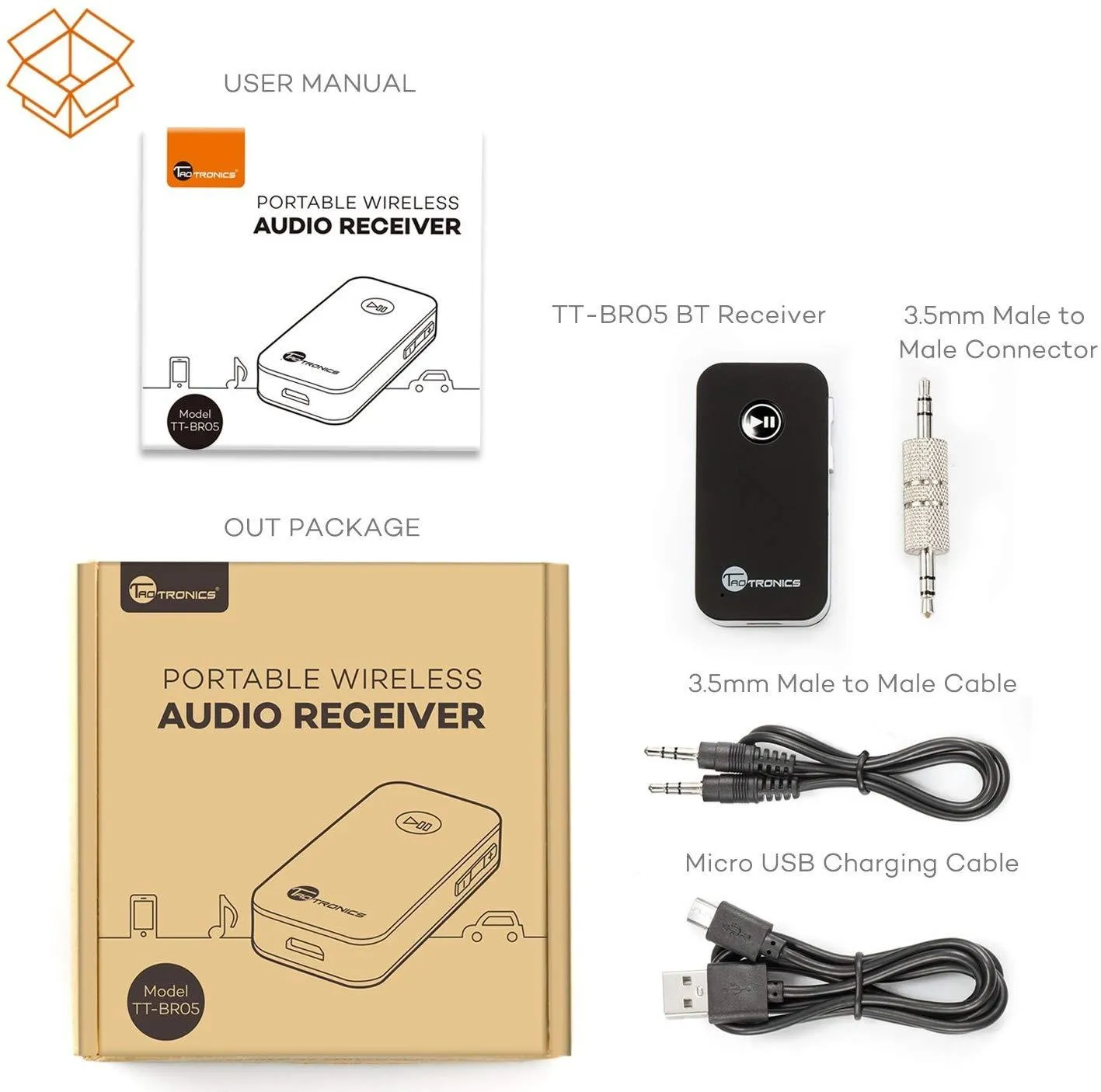 Portable Wireless Car Aux Adapter, 3.5mm Stereo Car Kits