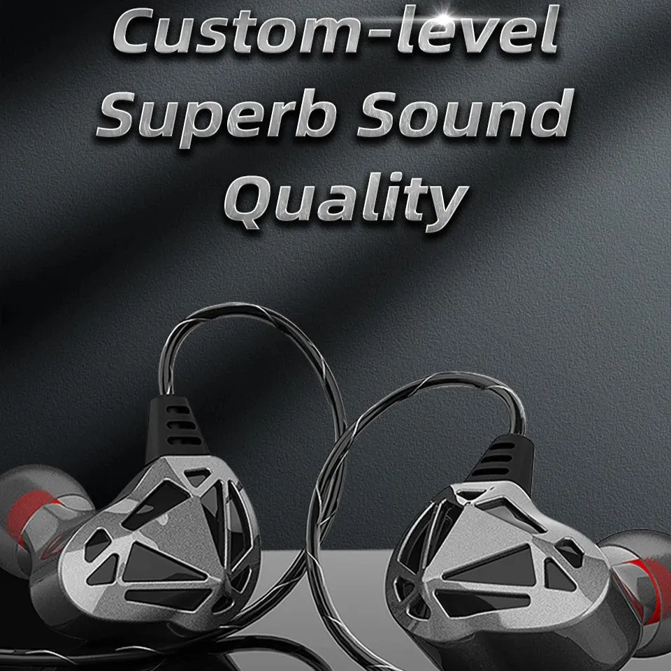 QKZ AK7 Copper Driver Wired Earphones With MIC HiFi Bass Stereo Super Clear Gaming Headset