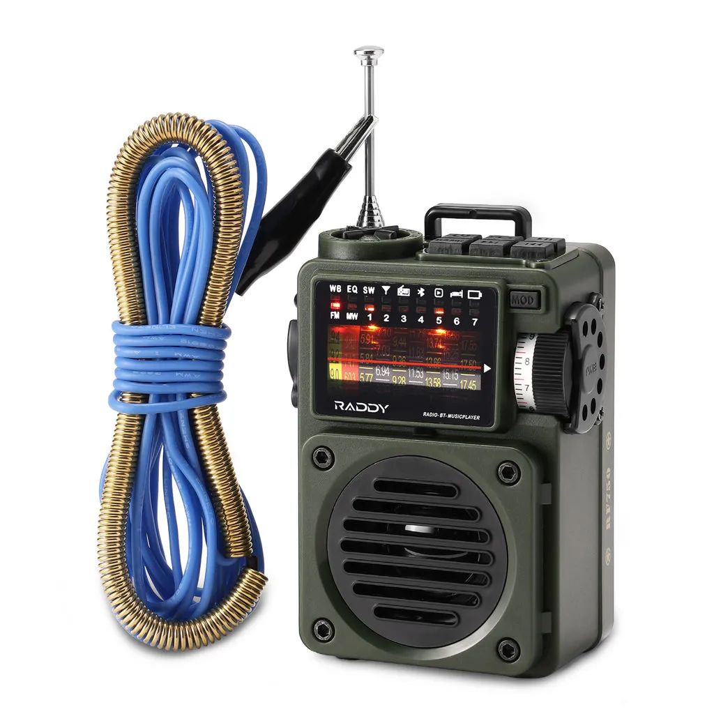 Raddy RF750 Shortwave Radio | AM/FM/SW/WB | Portable Digital Rechargeable | Bluetooth 5.0