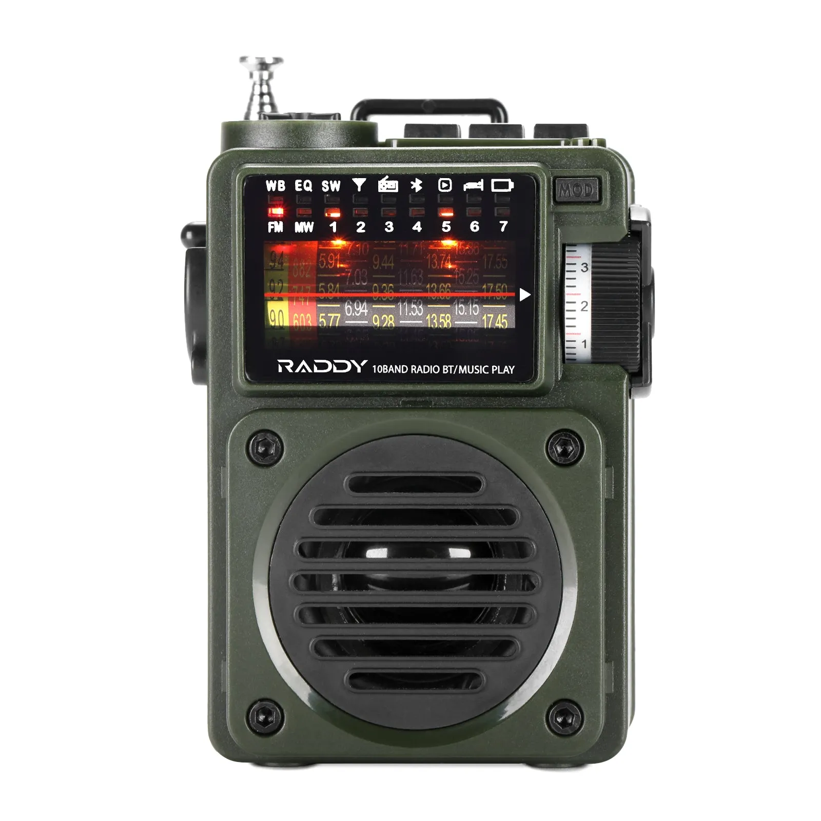 Raddy RF750 Shortwave Radio | AM/FM/SW/WB | Portable Digital Rechargeable | Bluetooth 5.0