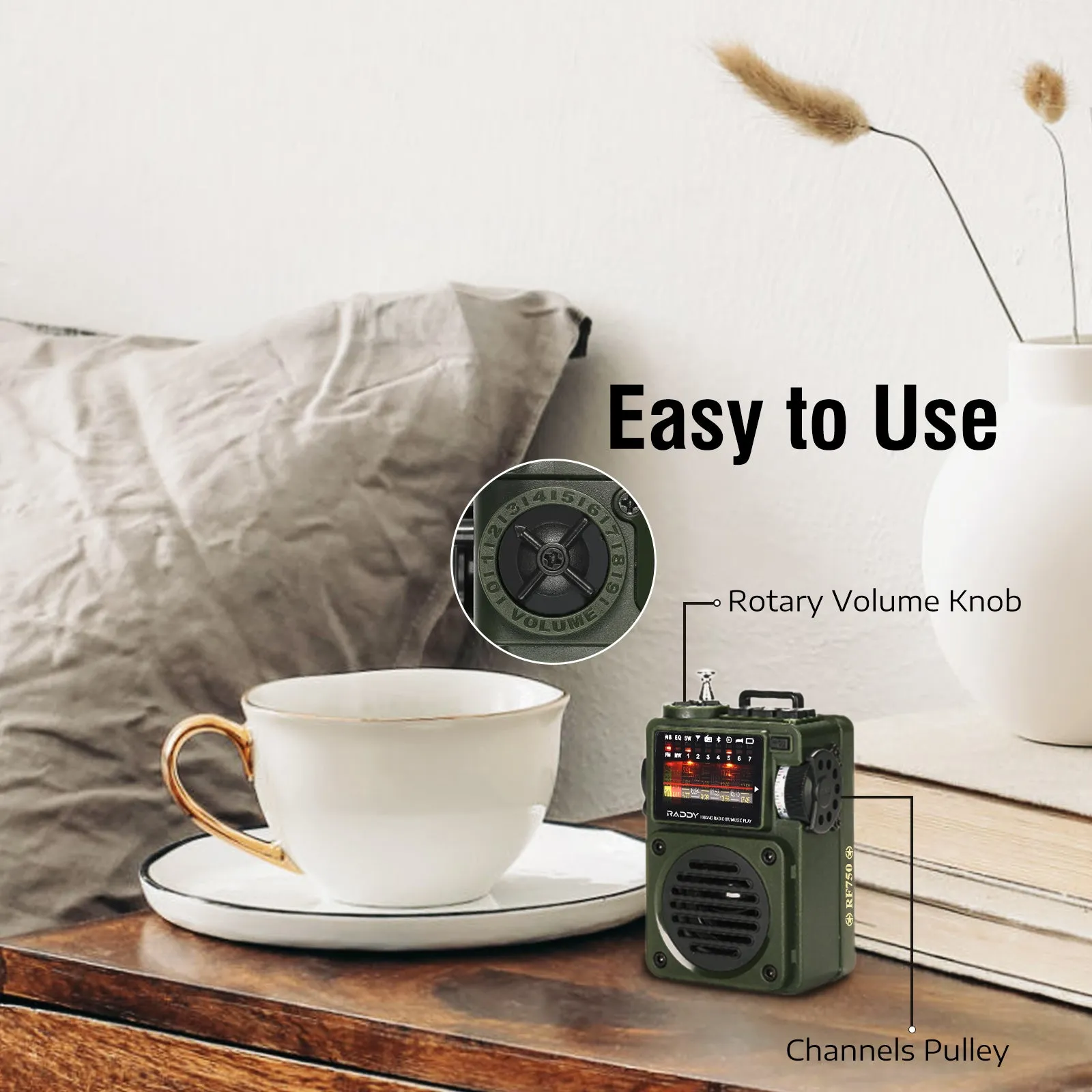 Raddy RF750 Shortwave Radio | AM/FM/SW/WB | Portable Digital Rechargeable | Bluetooth 5.0