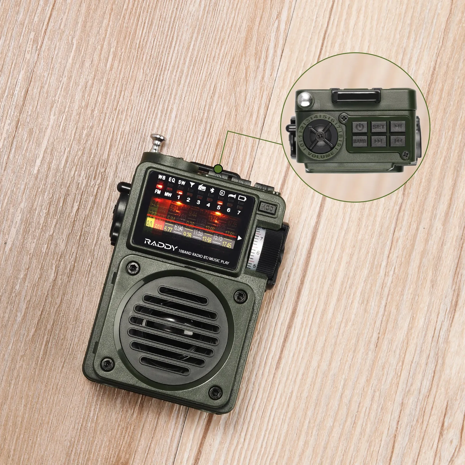 Raddy RF750 Shortwave Radio | AM/FM/SW/WB | Portable Digital Rechargeable | Bluetooth 5.0