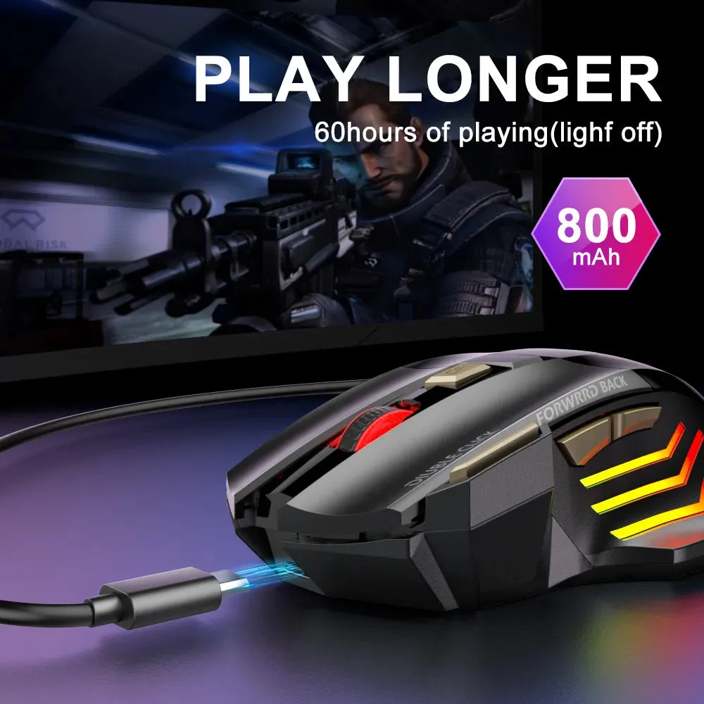 Rechargeable Wireless Mouse Bluetooth Gamer Gaming Mouse For Laptop PC