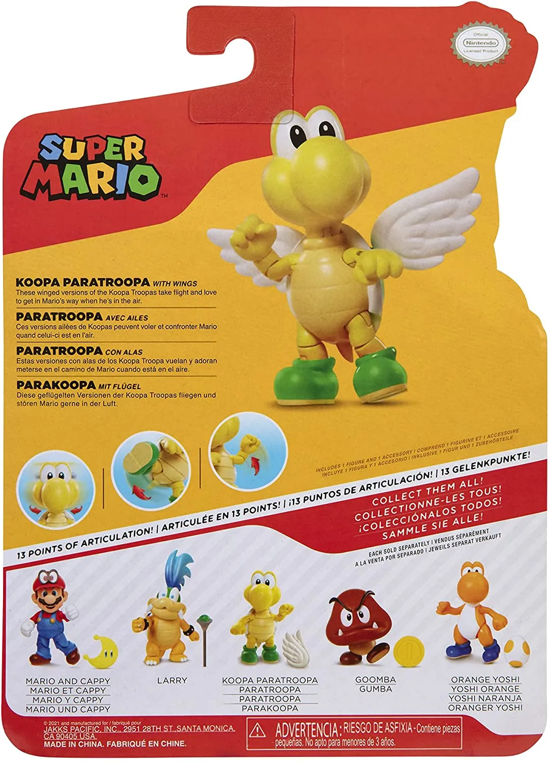 SUPER MARIO Action Figure 4 Inch Assortment - Green para Koopa Troopa, Luigi, Bro, Yoshi and more