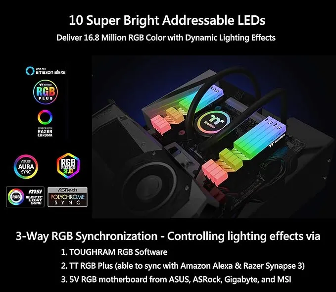 Thermaltake TOUGHRAM RGB DDR4 4600MHz 16GB (8GB x 2) 16.8 Million Color RGB