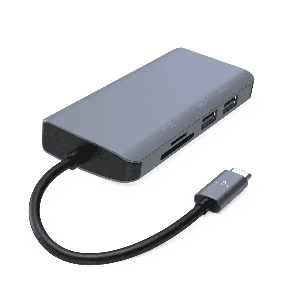 Type C (USB-C) 9 in 1 Dual Display VGA Hub