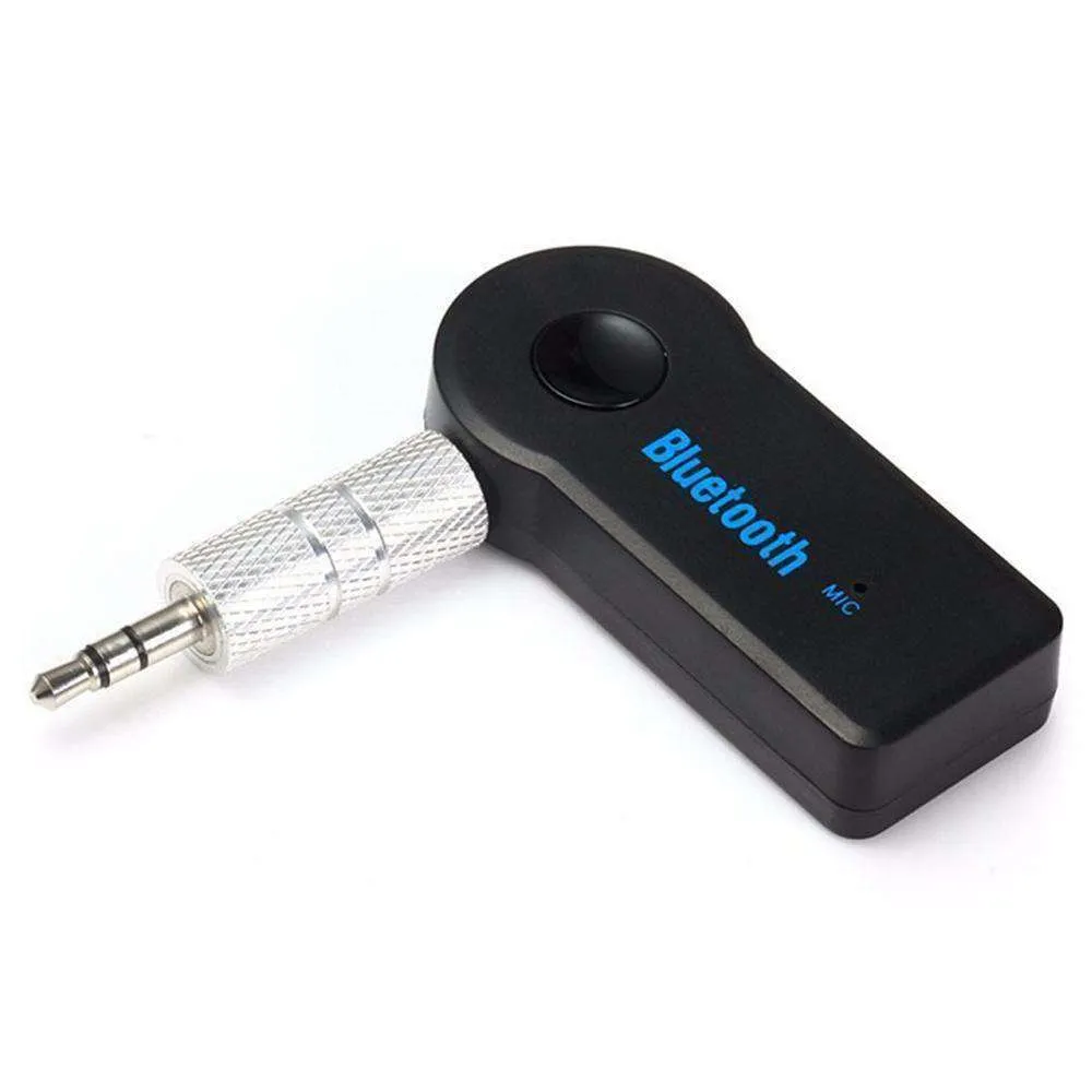 Universal 3.5mm Car A2DP Wireless Bluetooth AUX Audio Adapter Handsfree With Mic - Black