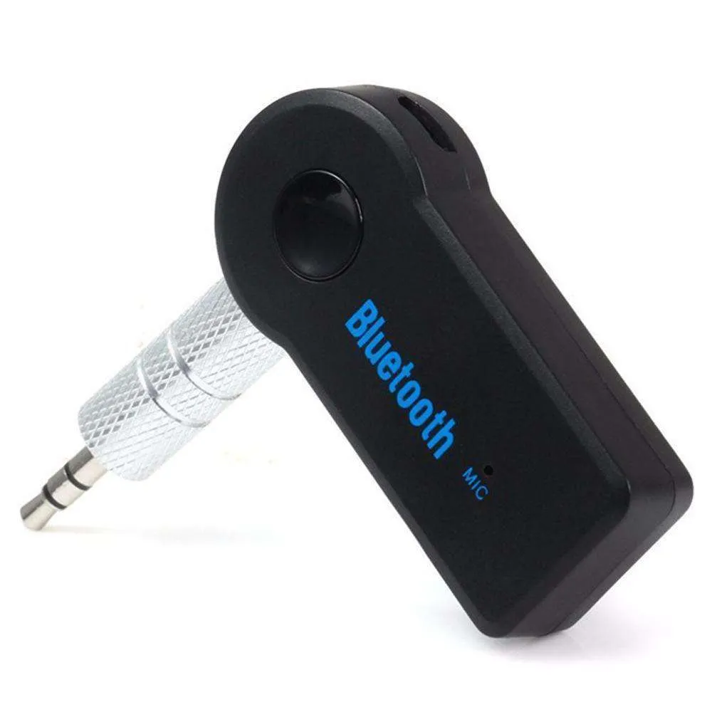 Universal 3.5mm Car A2DP Wireless Bluetooth AUX Audio Adapter Handsfree With Mic - Black