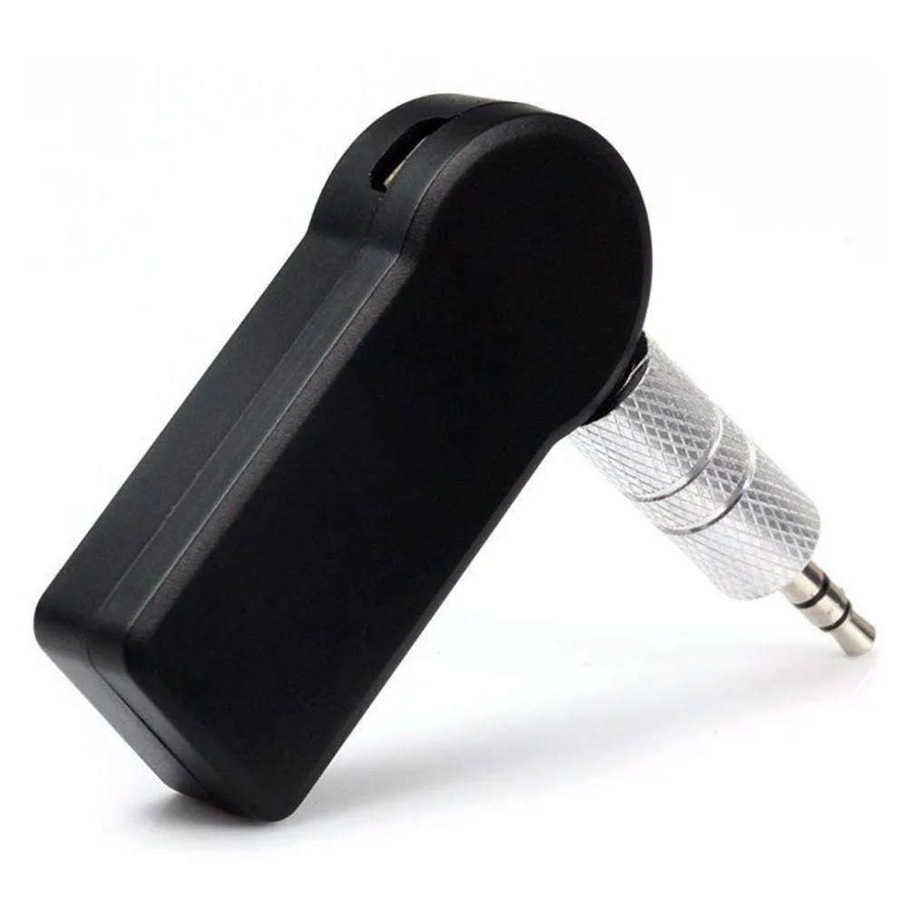 Universal 3.5mm Car A2DP Wireless Bluetooth AUX Audio Adapter Handsfree With Mic - Black