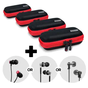 Wide Earphone Case Four Pack   Random Set of Earbuds - Bundle Deal