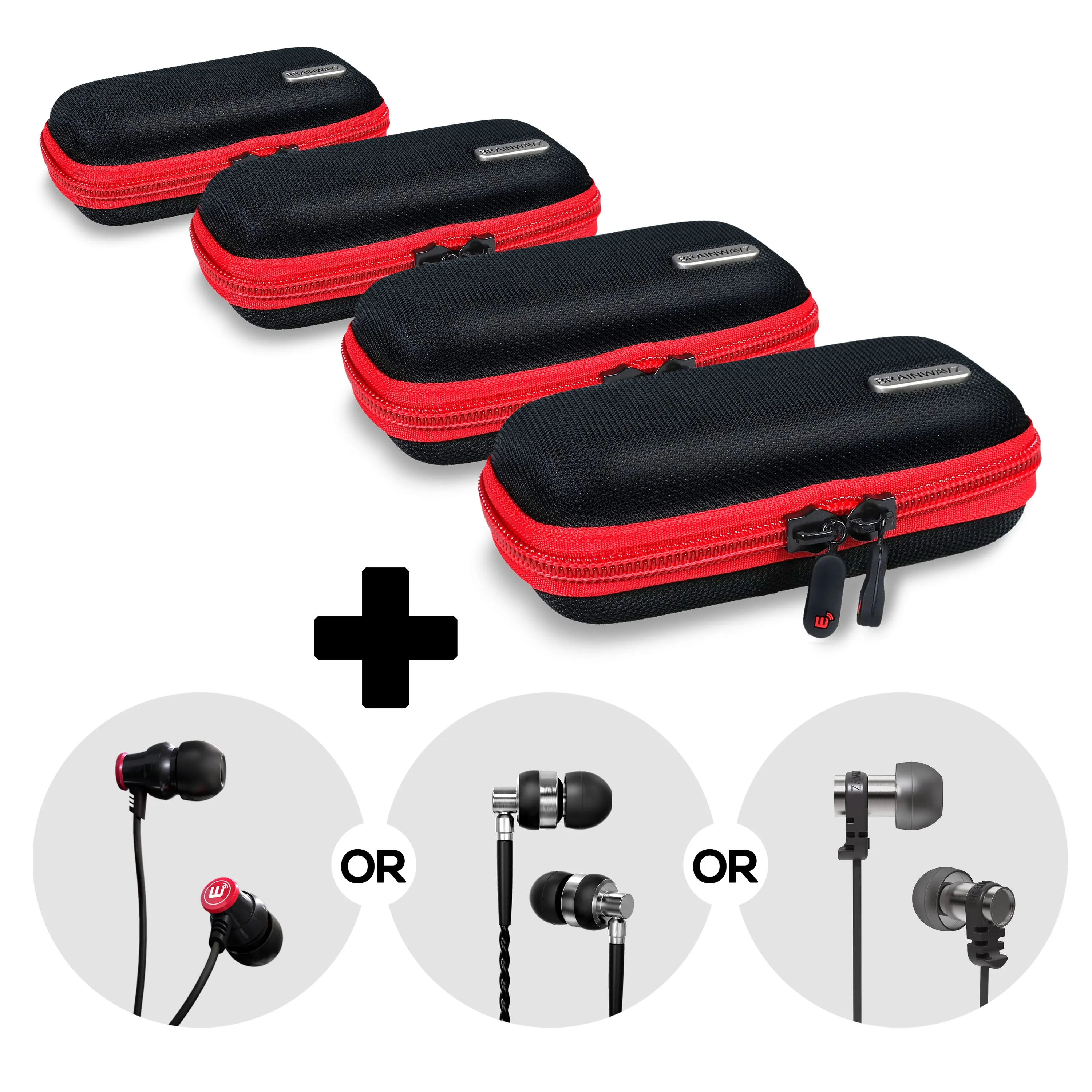 Wide Earphone Case Four Pack   Random Set of Earbuds - Bundle Deal